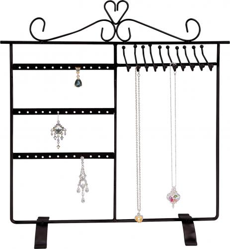 18-Prs earring&10 necklace metal stand-black